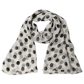 Dolce & Gabbana Sciarpa stola a pois bianco e nero Nero