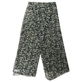 Dolce & Gabbana Stola lunga in chiffon di seta nera con margherite Nero