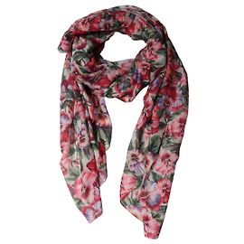 Dolce & Gabbana Pañuelo Stole de Encaje de Algodón con Flores Multicolor Multicolor