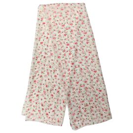 Dolce & Gabbana Stola sciarpa lunga in chiffon di seta bianca floreale Bianco