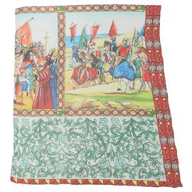 Dolce & Gabbana Pañuelo cuadrado de seda estampado multicolor Multicolor
