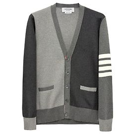 Thom Browne Strickjacke mit diagonalen Streifen Grau Braun