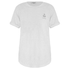 Isabel Marant KOLDIA Logo Leinen-T-Shirt Weiß Weiß