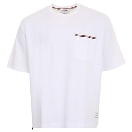 Thom Browne Oversized T-Shirt mit kurzen Ärmeln und Tasche Weiß