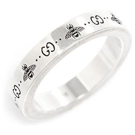 Gucci Sterling Silver GG Non-Engraved Thin Ring Size Silvery