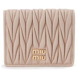 Miu Miu Carteira de couro Nappa matelassé Rosa