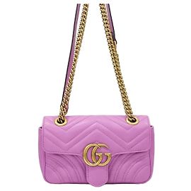 Gucci Mini Bolsa de Ombro com Corrente Matelassé Rosa Rosa