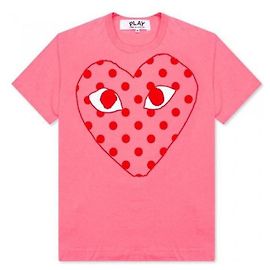 Comme Des Garcons Dot Heart Kurzarm T-Shirt AX Rot