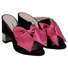Miu Miu Bow Sandals Brown