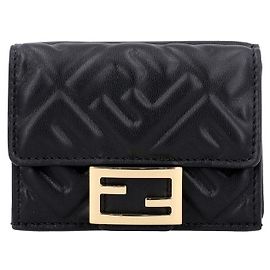 Fendi Carteira Micro Tri-Fold Monogram Baguette Multicor