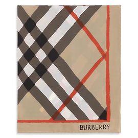Lenço Burberry de seda Check efeito aguarela bege Bege