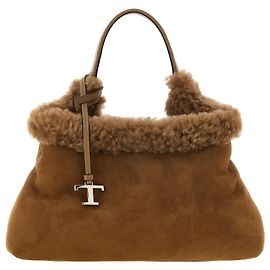 Tod's Brown Merino Wool Handbag Brown