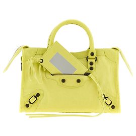 Balenciaga Multicolor Lamb Leather Handbag Yellow