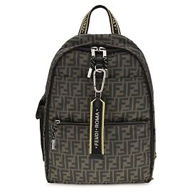 Fendi Brown Polyester Backpack Brown