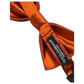 Dolce & Gabbana Men Orange % SIlk Adjustable Neck Papillon Bow Tie Orange
