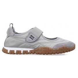 Miu Miu Functional Material and Suede Ballerina Brown