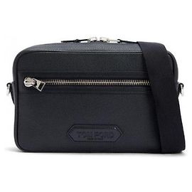 Tom Ford Grain Leather Traveler Medium Messenger Bag Black
