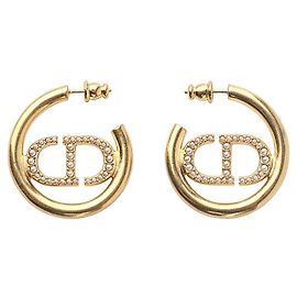 Dior Brincos de pérolas CD em metal com acabamento dourado Montagne Dourado