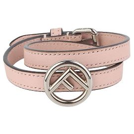 Fendi Pulsera de cuero de doble correa Talla Roja