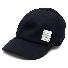 Thom Browne Cotton Logo Patch Baseball Cap Navy Blue