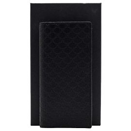 Black GG Micro Guccissima Leather Long Wallet Black