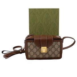 Gucci Mini borsa con chiusura a scatto Marrone