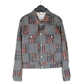 Louis Vuitton Jacquard Damier Hickory Denim Trucker Jacket Blue