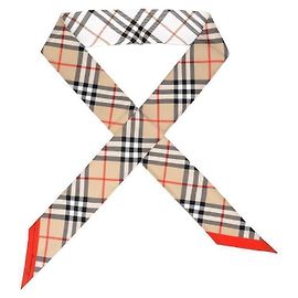 Burberry Sciarpa in seta da donna con quadretti a contrasto Multicolore