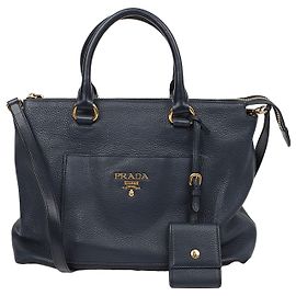 Prada mala de ombro Vitello Daino Marrom
