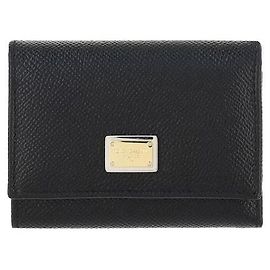 Dolce & Gabbana Black Calf Leather Bos Taurus Wallet Black