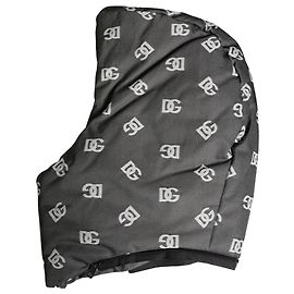 Dolce & Gabbana Black Logo Print Whole Head Wrap Capello Hat Black