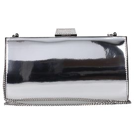 Jimmy Choo Graue Leder-Clutch Braun