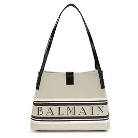 Balmain Bolsa de ombro em algodão bege Bege