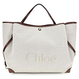 Chloé Bolso de hombro de algodón beige Beige