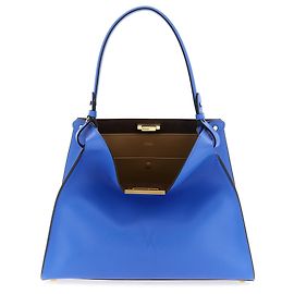 Fendi mala de pele de bezerro azul Azul