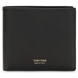 Tom Ford Black Calf Leather Bos Taurus Wallet Black