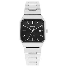 Montre Casio Carrée Analogique Argentée Métal Argenté