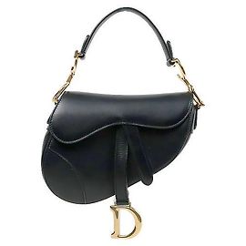 Dior Mini borsa saddle in pelle nera Nero