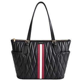 Bally Quilted Leather Shoulder Bag Black