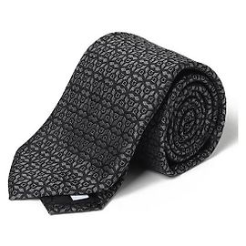 Salvatore Ferragamo Silk Tie with Gancini Logo Pattern Black Black