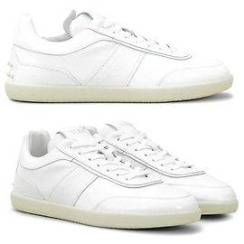 Tod's Baskets en cuir avec empiècement logo White Blanc