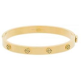 Tory Burch Miller Hinge Stud Bangle Bracelet Gold Golden