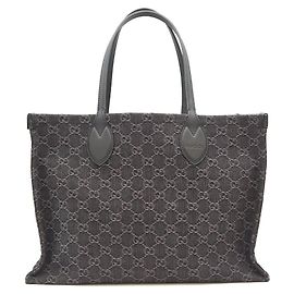 Gucci Denim Top Handle Tote Bag Blue