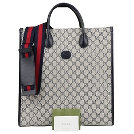 Gucci Sac Tote Medium Interlocking Beige Blue Marron