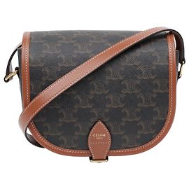 Céline Borsa Triope Canvas Medium Polko Tan Marrone