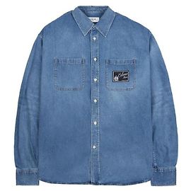 Céline Camicia in denim Loose Fit in cotone Blu