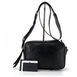 Prada Borsa a tracolla in jacquard logo D'oro