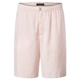 Louis Vuitton Calções de seda com riscas monogramadas Multicor