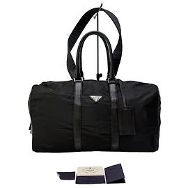 Prada Borsa Boston in Nylon Borsa da Viaggio Borsa da Golf Nero