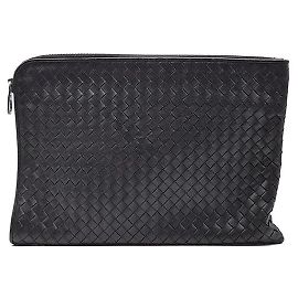 Bottega Veneta Pochette Document Intrecciato Noir